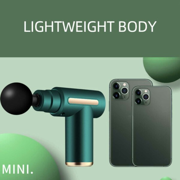 Mini massagepistol med USB-C Ultra Portable - 4 hoveder sort