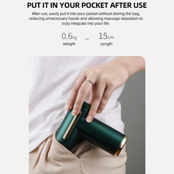 Mini massagepistol med USB-C Ultra Portable - 4 hoveder sort