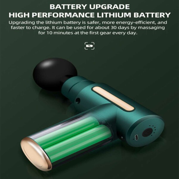 Mini massagepistol med USB-C Ultra Portable - 4 hoveder sort