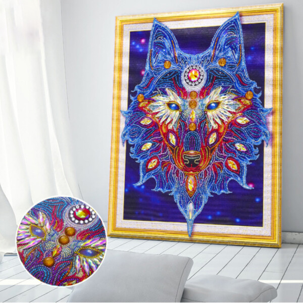 Stor Lyxig 5D Diamond Painting Diamantmålning Varg 47×57 Stor Lyxig 5D Diamond Painting Diamantmålning Varg 47×57