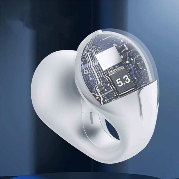 Clip On TWS Hörlurar Bluetooth 5.3 Träningshörlurar Vit
