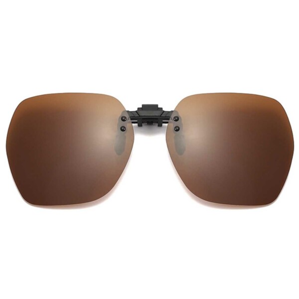Clip -on -aurinkolasit lasille - ruskea