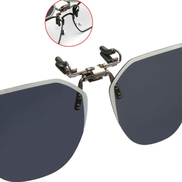 Metallklipp -på solbriller for briller - grønt