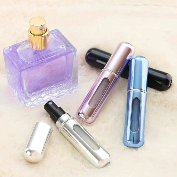 3 -pakke mini påfyllings parfymeflaske - påmeldte reisebeholdere 5 ml rosa