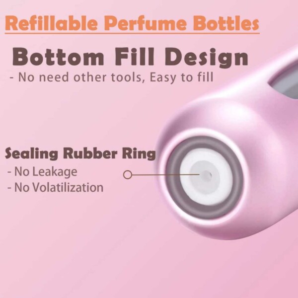 3 -pakke mini påfyllings parfymeflaske - påmeldte reisebeholdere 5 ml rosa