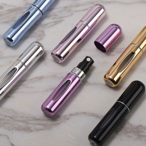 3 -pakke mini påfyllings parfymeflaske - påmeldte reisebeholdere 5 ml rosa