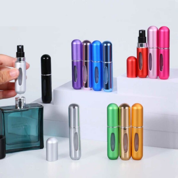 3 -pakke mini påfyllings parfymeflaske - påmeldte reisebeholdere 5 ml rosa