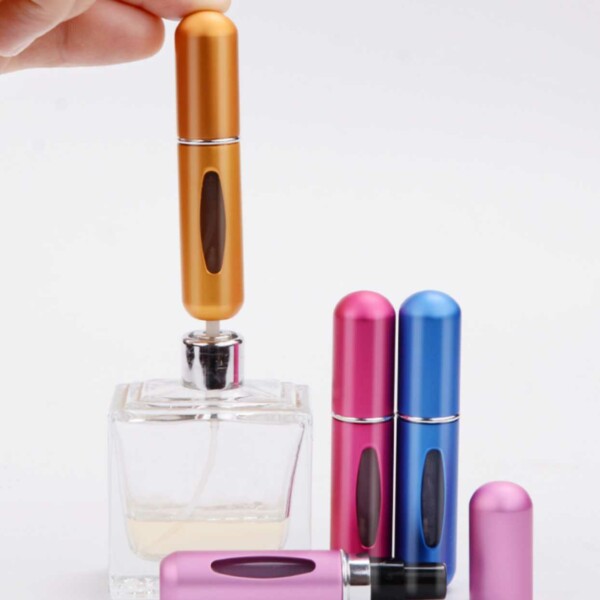 3 -pakke mini påfyllings parfymeflaske - påmeldte reisebeholdere 5 ml rosa