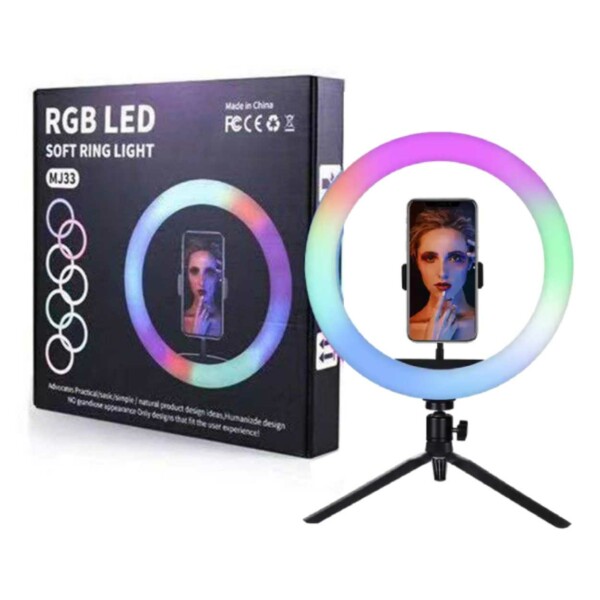 RBG Selfielampa LED Ring Light Stativ och Mobilhållare