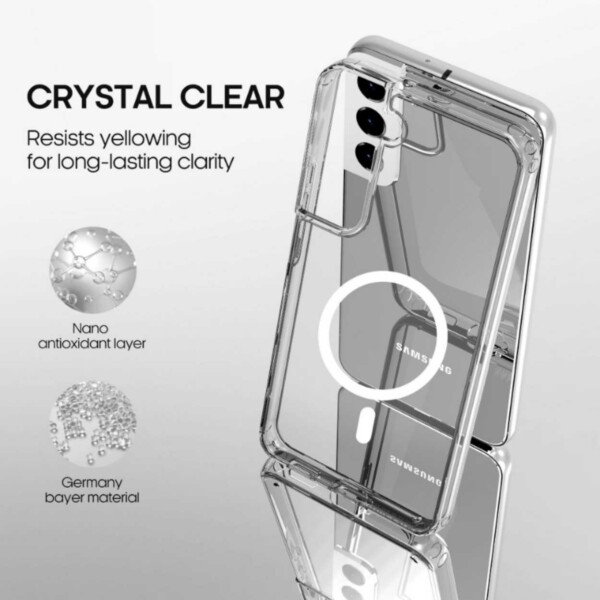 Galaxy S22 Magnetiskt Mobilskal Magsafe Kompatibelt Genomskinligt