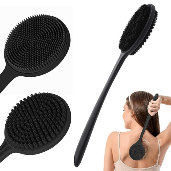Duschborste i Silikon med Dubbla Huvud – Exfolierande Ryggskrubbare