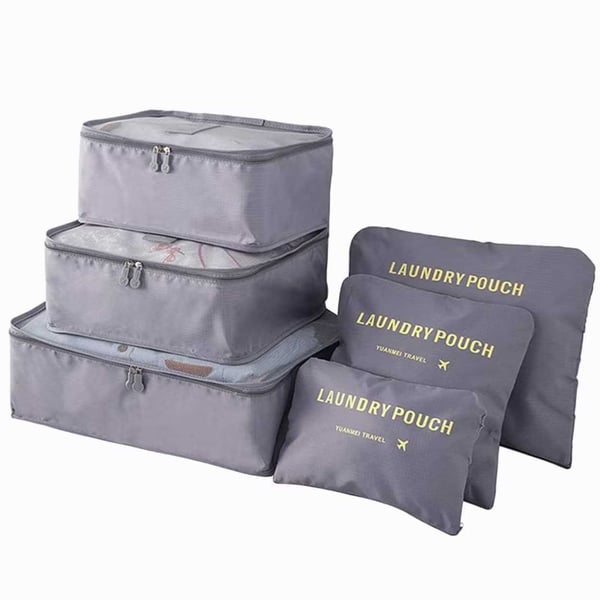 Laukkusetti matkalaukuille 6-pack Travel Organizer Set Harmaa