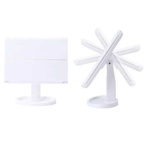 LED -sminke speil med belysning - Tri Fold Make Up Mirror White