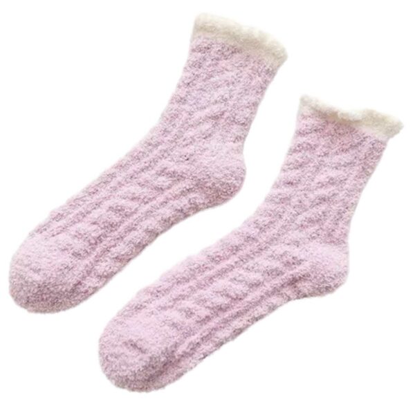 Lurviga Raggsockor – Plysch Varm Fleece Rosa
