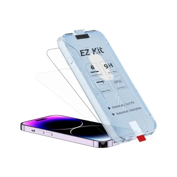 EZ Install iPhone 14 Pro Max Skjermbeskytter HD Herdet Glass