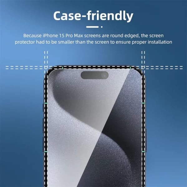 5-pack iPhone 15 Pro Max Comprehensive Hardened Glass Screen Protector HD