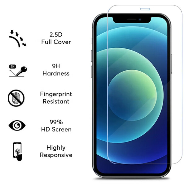 Full 2-pack iPhone XS HD Skjermbeskytter herdet glass