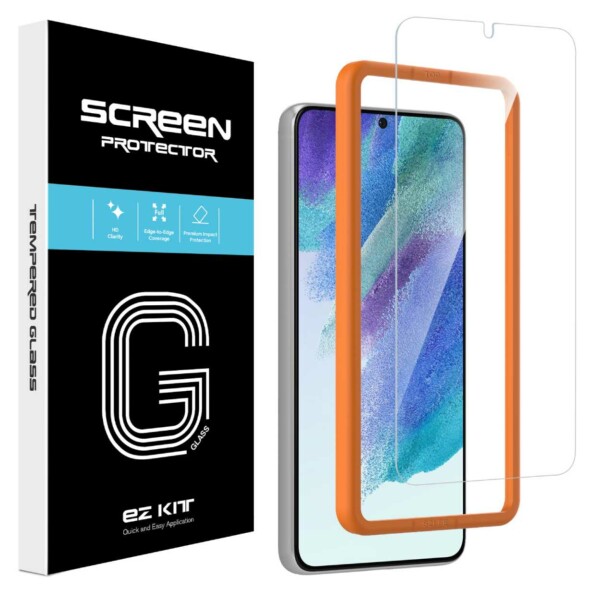Galaxy S21 FE Härdat Glas med Installationskit HD Skärmskydd