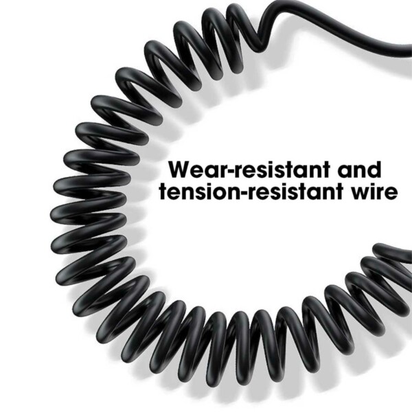 USB A till USB-C Spiralkabel 5A Snabbladdning 1,5m Vit