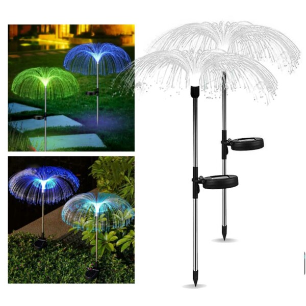 2-Pack Avatar Solcellslampa RGB Jellyfish Manet Trädgårdsbelysning med Markspjut