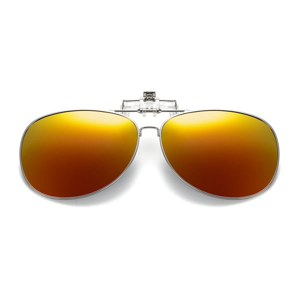 Uppfällbara Polariserade Pilot Clip-On Solglasögon Metall Röd