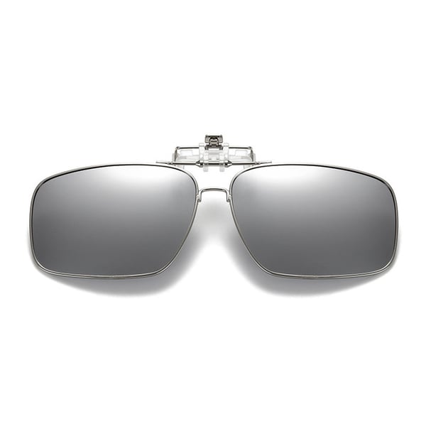 Uppfällbara Metall Clip-on Solglasögon Flip Up Silver