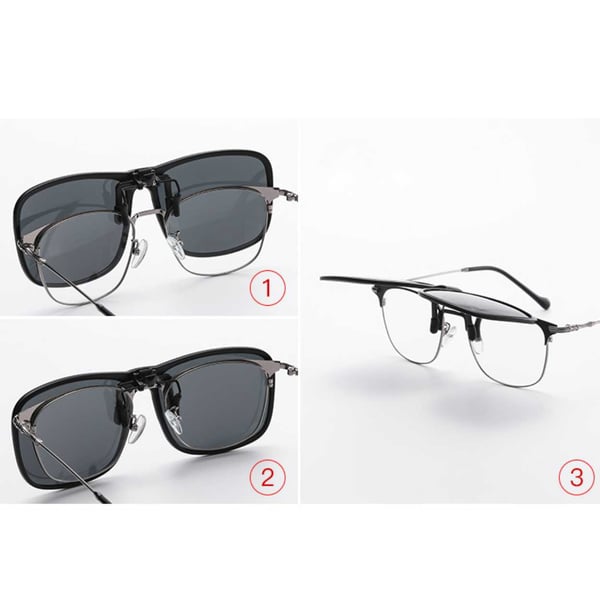 Flip Up solbriller Clip-On rosa speilglass