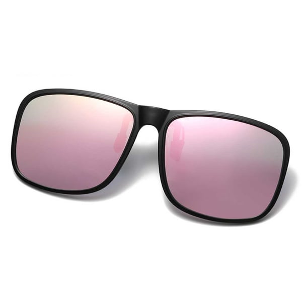 Flip Up solbriller Clip-On rosa speilglass