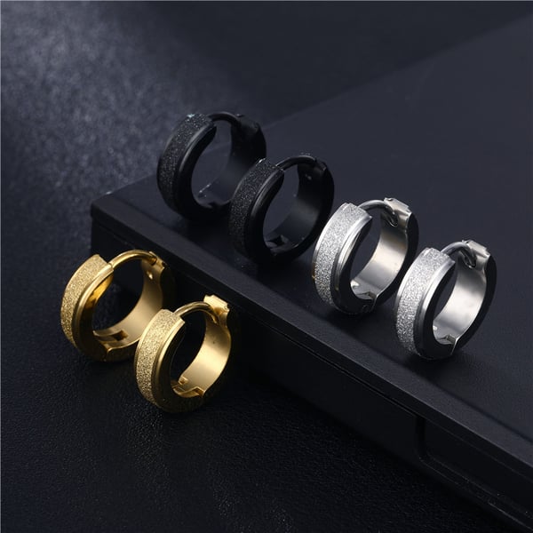 Piercing Örhänge Tjock Ring Glitter Bling Svart