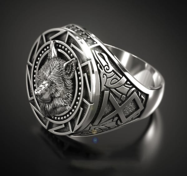 Ring med Wolf Viking Men | Vælg størrelse | Sølv
