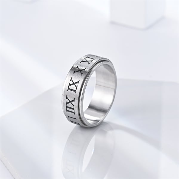 Ring med Romerska Siffror [Välj Storlek] Silver