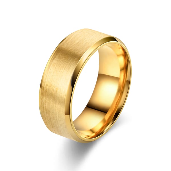 Borstad Ring Rostfritt Stål | Välj Storlek | 8mm Guld