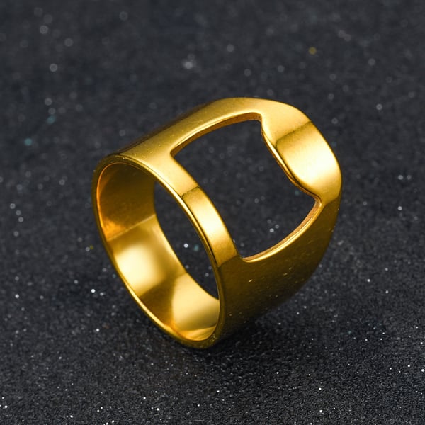 Ring med Kapsylöppnare – Kapsylöppnarring [Välj Storlek] Guld