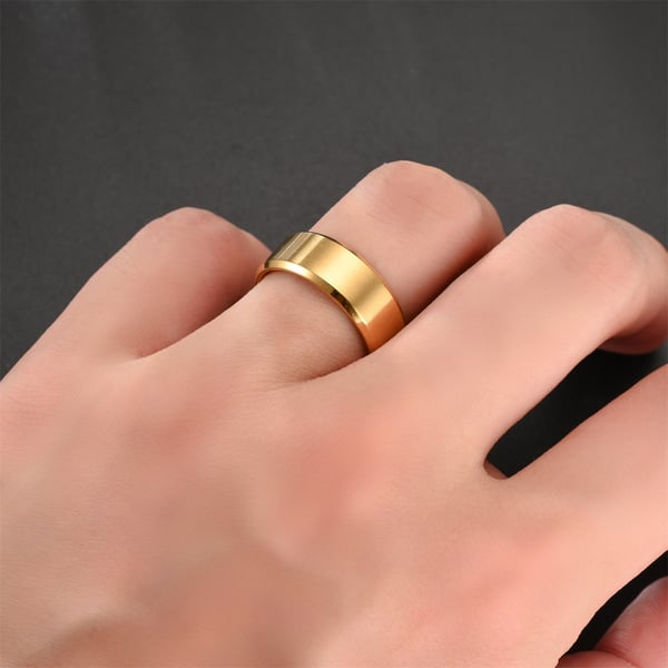 Borstad Ring Rostfritt Stål | Välj Storlek | 8mm Guld