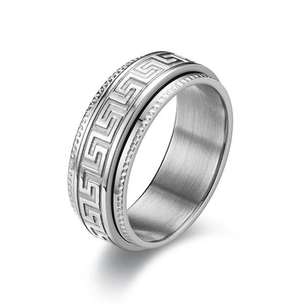 Elegant Mönstrad Ring [Välj Storlek] Silver