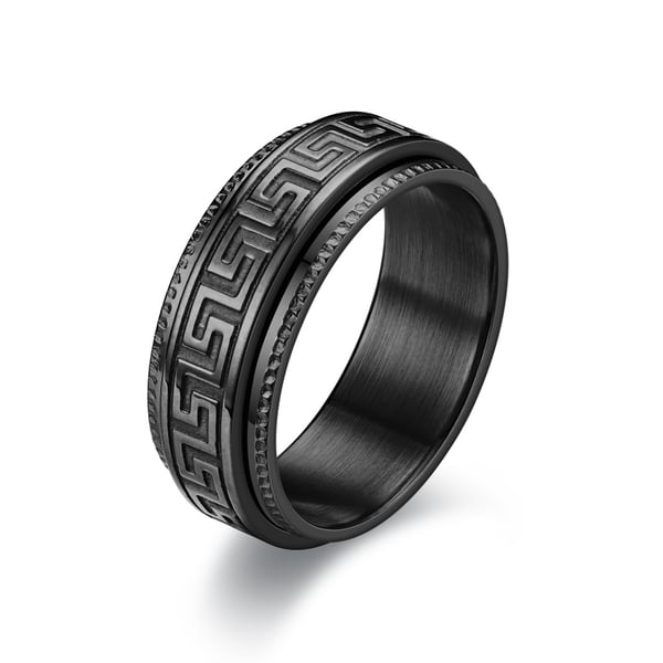 Elegant Mönstrad Ring [Välj Storlek] Svart