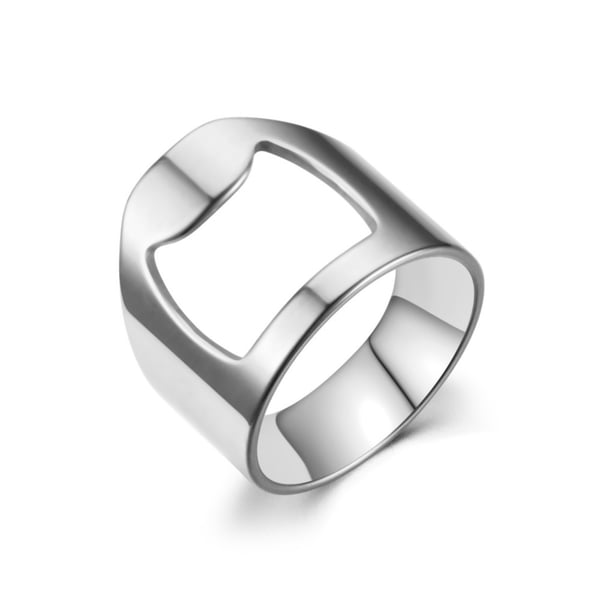 Ring med Cap Opener - Cap Opener Ring [Velg størrelse] Sølv