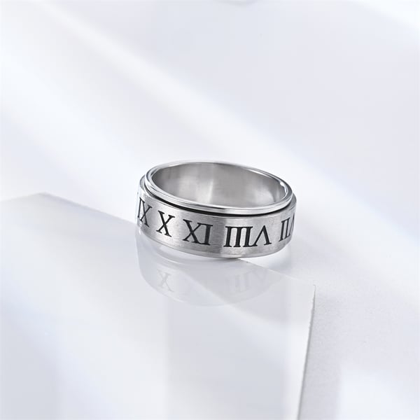 Ring med Romerska Siffror [Välj Storlek] Silver