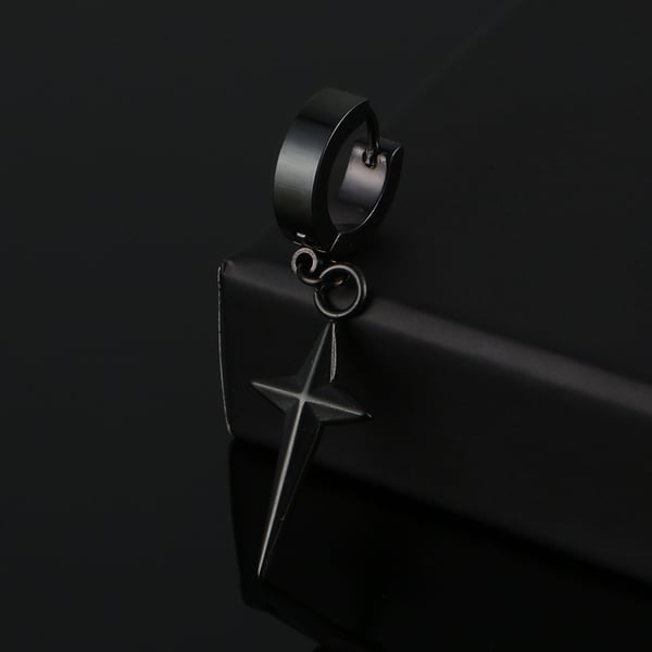 Piercing øredobber tykk ring med Star Black
