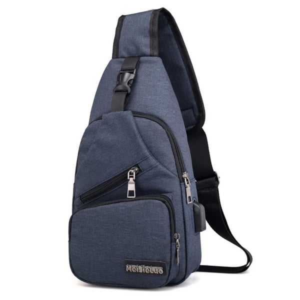 Sininen olkalaukku miesten - Cross Body laukku Powerbank Outletillä