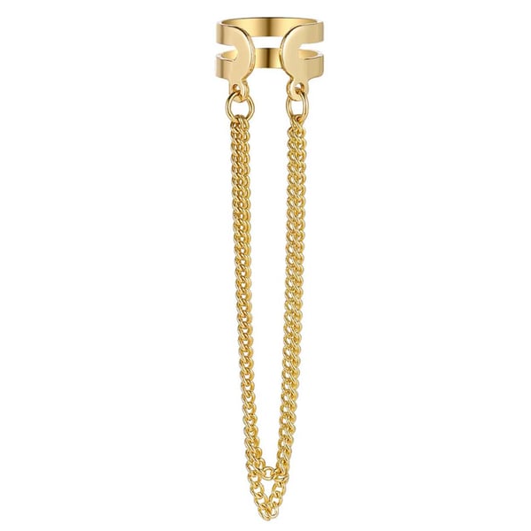 Ear Cuff Öron Piercing med Kedja Utan Hål Guld