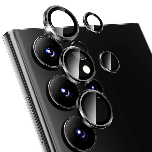Samsung Galaxy S23 Ultra Kameraskydd Metall Härdat Glas Svart