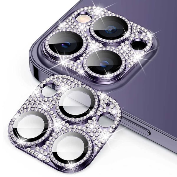 iPhone 14 Pro/14 Pro Max Kamerabeskyttelse Herdet glass Diamond Lilla iPhone 14 Pro/14 Pro Max Kamerabeskyttelse Herdet glass Diamond Lilla