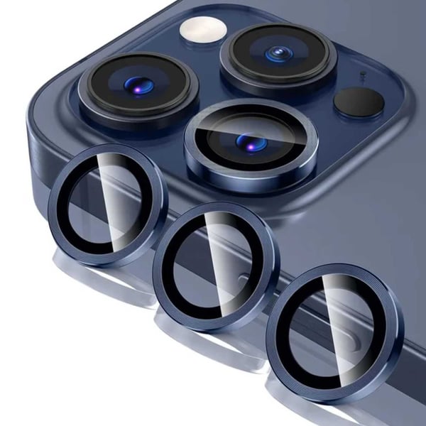 iPhone 15 Pro/Pro Max Kameraskydd Blå