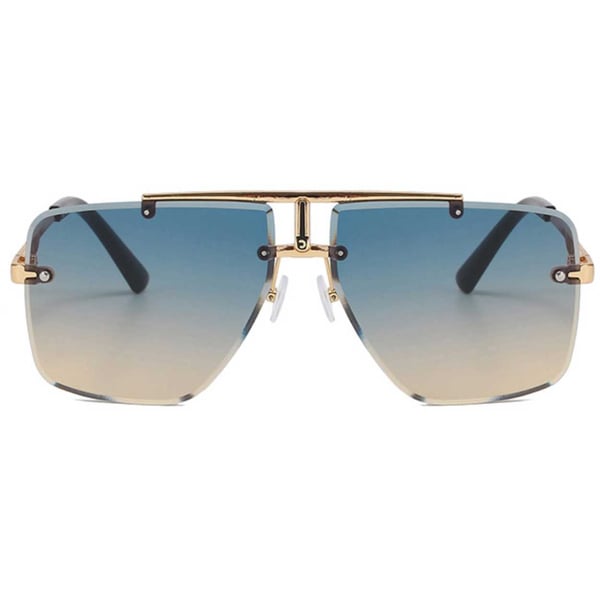Moderna Exklusiva Pilot Aviator Solglasögon Guld Tonat Glas