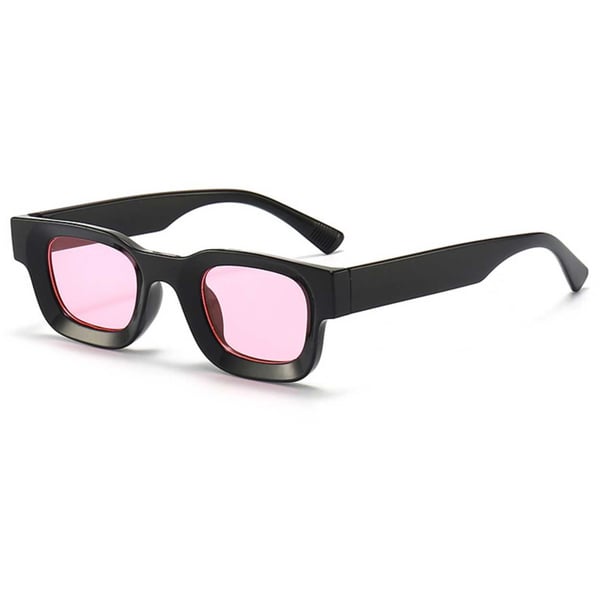 Moderna Tjocka Solglasögon Svart Rosa Glas
