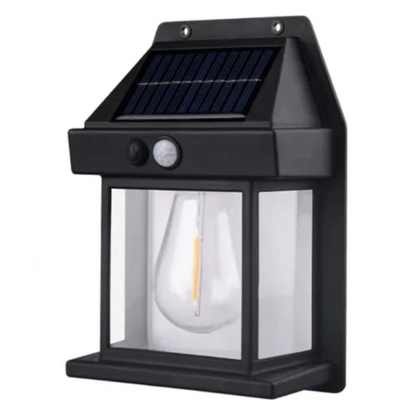 4-Pack Solcell Vägglampa med Rörelsesensor Svart