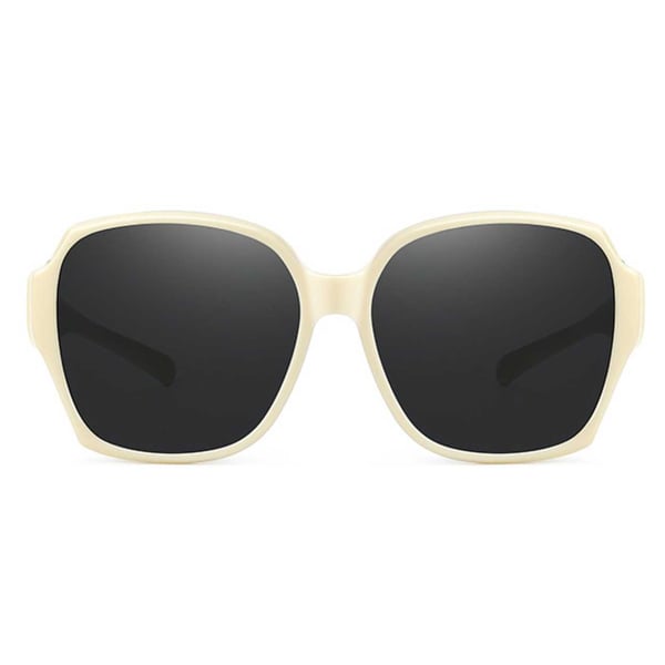 Polarized Suncovers Solbriller Over Briller Hvit/Beige