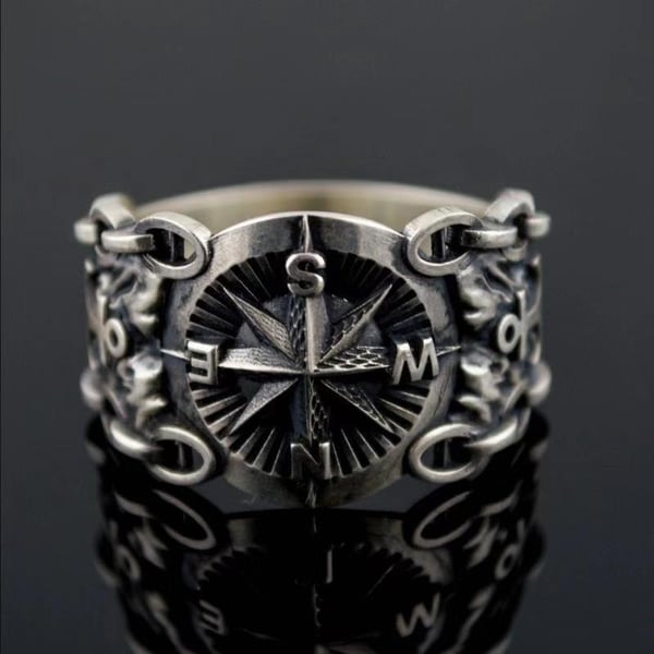 Kompass Ring Statement Justerbar Storlek