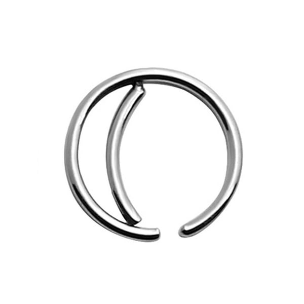 Fake Näsring Dubbel Septum Piercing Clip-On Silver